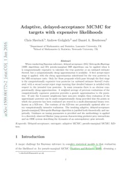 Adaptive, delayed-acceptance MCMC for targets with expensive likelihoods