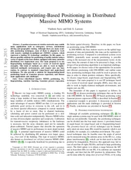 Fingerprinting-Based Positioning in Distributed Massive MIMO Systems