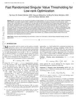 Fast Randomized Singular Value Thresholding for Low-rank Optimization