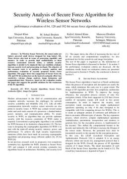 Security Analysis of Secure Force Algorithm for Wireless Sensor Networks