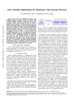 Safe Controller Optimization for Quadrotors with Gaussian Processes