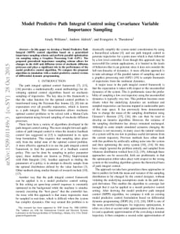 Model Predictive Path Integral Control using Covariance Variable
  Importance Sampling