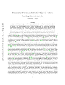 Community Detection in Networks with Node Features