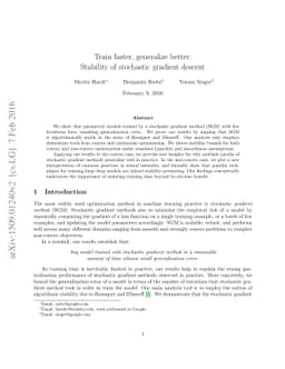 Train faster, generalize better: Stability of stochastic gradient
  descent