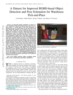 A Dataset for Improved RGBD-based Object Detection and Pose Estimation
  for Warehouse Pick-and-Place