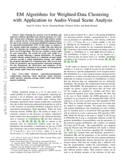 EM Algorithms for Weighted-Data Clustering with Application to
  Audio-Visual Scene Analysis