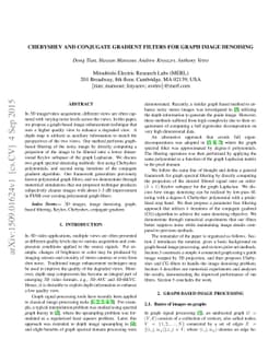 Chebyshev and Conjugate Gradient Filters for Graph Image Denoising