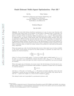 Fault-Tolerant Multi-Agent Optimization: Part III