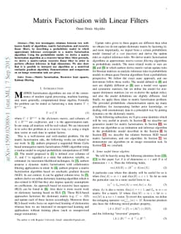 Matrix Factorisation with Linear Filters