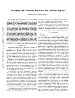 Developing and Comparing Single-arm and Dual-arm Regrasp