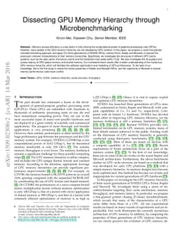 Dissecting GPU Memory Hierarchy through Microbenchmarking