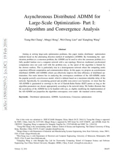 Asynchronous Distributed ADMM for Large-Scale Optimization- Part I:
  Algorithm and Convergence Analysis
