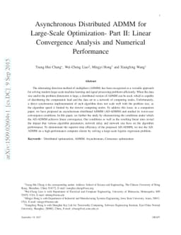 Asynchronous Distributed ADMM for Large-Scale Optimization- Part II:
  Linear Convergence Analysis and Numerical Performance