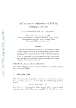 On Parameter Estimation of Hidden Telegraph Process