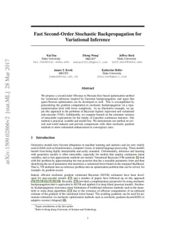Fast Second-Order Stochastic Backpropagation for Variational Inference