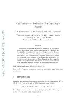 On Parameter Estimation for Cusp-type Signals