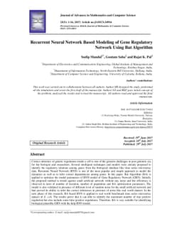 Recurrent Neural Network Based Modeling of Gene Regulatory Network Using
  Bat Algorithm