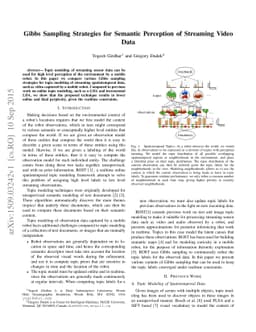 Gibbs Sampling Strategies for Semantic Perception of Streaming Video
  Data