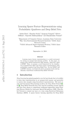 Learning Sparse Feature Representations using Probabilistic Quadtrees
  and Deep Belief Nets