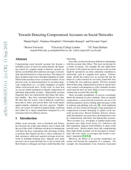 Towards Detecting Compromised Accounts on Social Networks