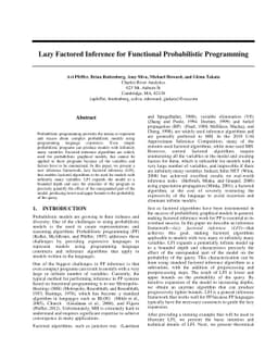 Lazy Factored Inference for Functional Probabilistic Programming