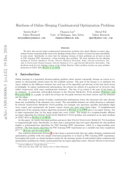 Hardness of Online Sleeping Combinatorial Optimization Problems