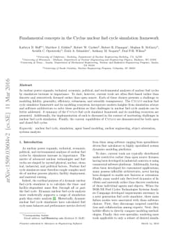Fundamental concepts in the Cyclus nuclear fuel cycle simulation
  framework