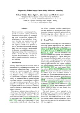 Improving distant supervision using inference learning
