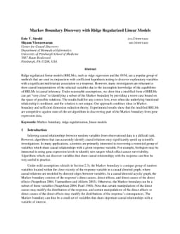 Markov Boundary Discovery with Ridge Regularized Linear Models