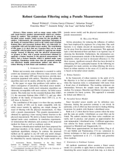 Robust Gaussian Filtering using a Pseudo Measurement