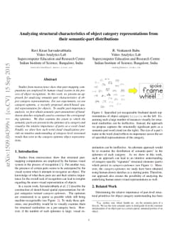 Analyzing structural characteristics of object category representations
  from their semantic-part distributions