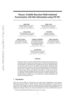 Macau: Scalable Bayesian Multi-relational Factorization with Side
  Information using MCMC