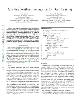Adapting Resilient Propagation for Deep Learning