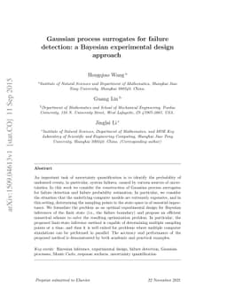 Gaussian process surrogates for failure detection: a Bayesian
  experimental design approach