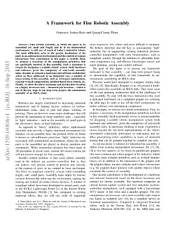 A Framework for Fine Robotic Assembly