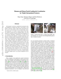 Human and Sheep Facial Landmarks Localisation by Triplet Interpolated
  Features