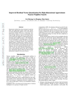 Improved Residual Vector Quantization for High-dimensional Approximate
  Nearest Neighbor Search