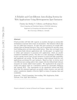 A Reliable and Cost-Efficient Auto-Scaling System for Web Applications
  Using Heterogeneous Spot Instances