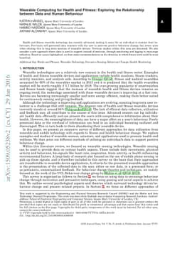 Wearable Computing for Health and Fitness: Exploring the Relationship
  between Data and Human Behaviour
