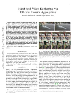 Hand-held Video Deblurring via Efficient Fourier Aggregation