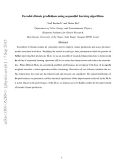 Decadal climate predictions using sequential learning algorithms