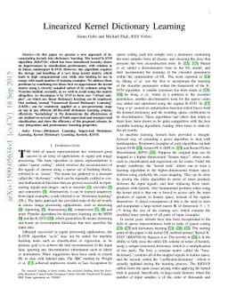 Linearized Kernel Dictionary Learning