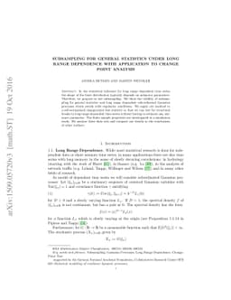 Subsampling for General Statistics under Long Range Dependence with
  application to change point analysis