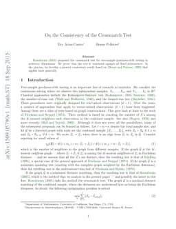 On the Consistency of the Crossmatch Test