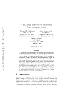 Word, graph and manifold embedding from Markov processes