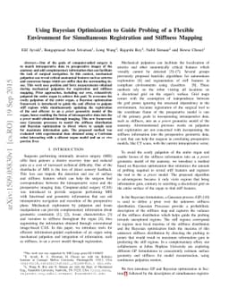 Using Bayesian Optimization to Guide Probing of a Flexible Environment
  for Simultaneous Registration and Stiffness Mapping