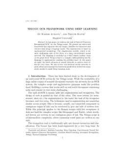 Telugu OCR Framework using Deep Learning