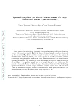 Spectral analysis of the Moore-Penrose inverse of a large dimensional
  sample covariance matrix