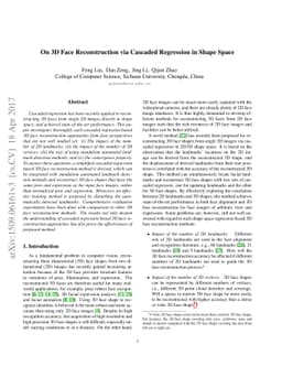 On 3D Face Reconstruction via Cascaded Regression in Shape Space