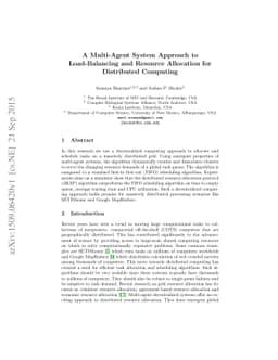 A Multi-Agent System Approach to Load-Balancing and Resource Allocation
  for Distributed Computing